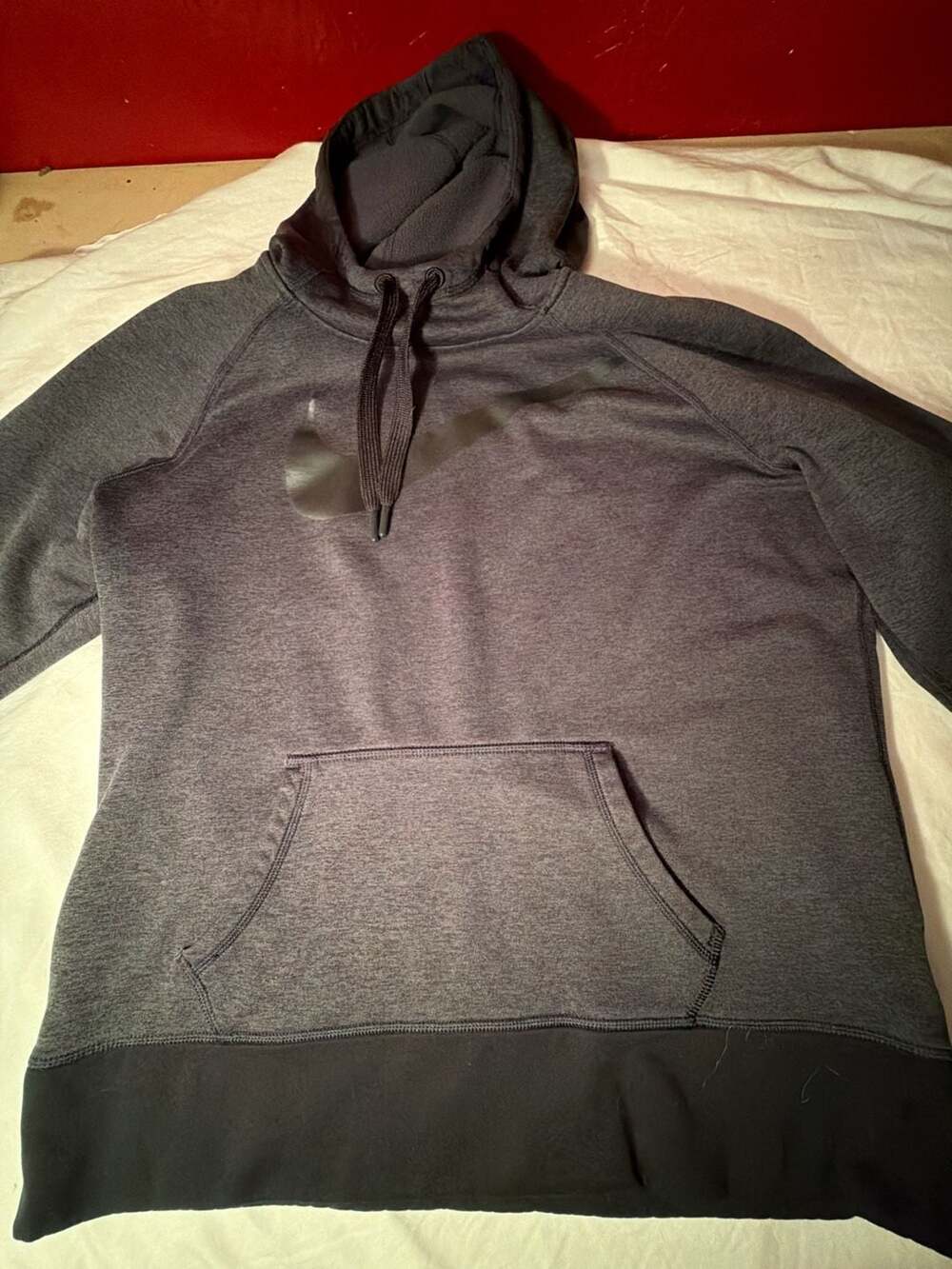 Nike Therma-Fit Big Swoosh Fleece Hoodie Sweater Women Size XL Grey 576936-032